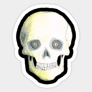 Skull White Binary Sticker